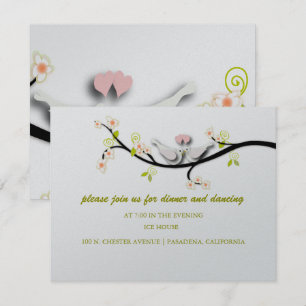 Convites PixDezines ama pombas/cor de fundo diy