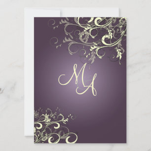 Convites PixDezines Anilhas de baunilha/Púrpura Escuro