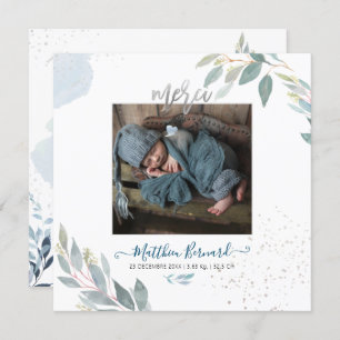 Convites PixDezines Aquarelle Faire-part de NaissanceGarçon