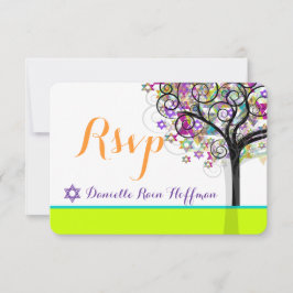 Convites PixDezines árvore da vida Bat Mitzvah/fundo diy