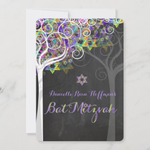 Convites PixDezines árvore da vida Bat Mitzvah/lousa
