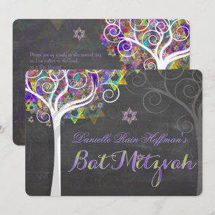 Convites PixDezines árvore da vida Bat Mitzvah/quadro