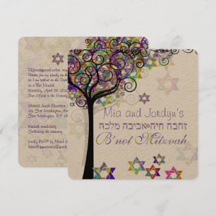 Convites PixDezines árvore da vida B'não Mitzvah
