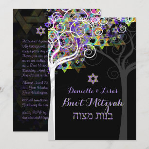 Convites PixDezines árvore da vida B'não Mitzvah