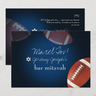 Convites ✡ PixDezines BAR MITZVAH DE FUTEBOL/DIY COLOR