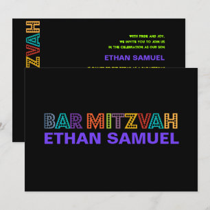 Convites PixDezines bar mitzvah neon