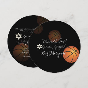 Convites PixDezines Basquetebol Bar Mitzvah/DIY Cor