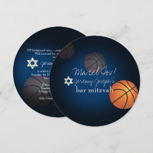 Convites PixDezines Basquetebol Bar Mitzvah/DIY Cor