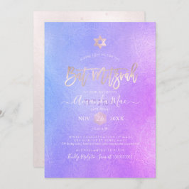Convites PixDezines Bat Mitzvah, Ombre Roxo Iridescente