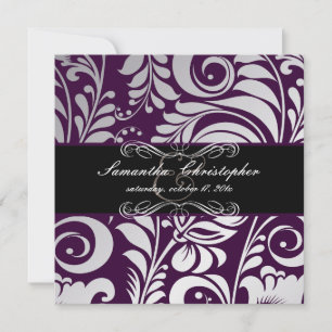 Convites PixDezines Bellissimo Damask, Cor Personalizada!