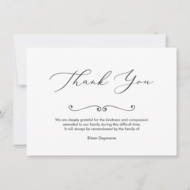 Convites PixDezines Bereavement Obrigado após o funeral (Frente)