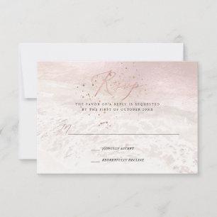 Convites PixDezines Blush Coastal, Areia e Mar RSVP