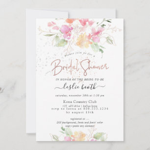 Convites PixDezines Blushing Romance Sweetpea Chá de Noiva