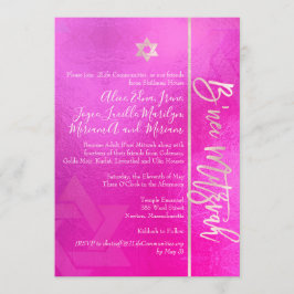 Convites PixDezines B'Nei Mitzvah, Blush+Rosa