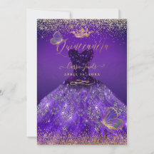 PixDezines Borboletas Quinceanera, Púrpura Escura