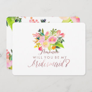 Convites PixDezines Bridesmaid/Floral/Watercolor/Primavera