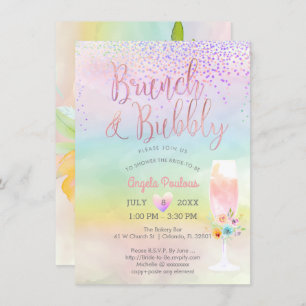 Convites PixDezines Brunch Bubbles/Cotton Candy Confetti