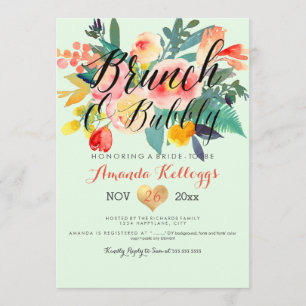 Convites PixDezines Brunch e Primavera de Borracha Floral/C