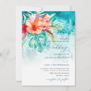 Convites PixDezines Casamento Tropical na Praia Paradisíaco