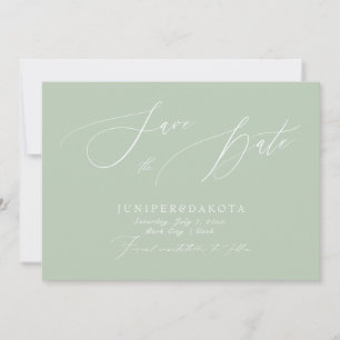 Convites PixDezines Celadon Verde Script Salve o Dia