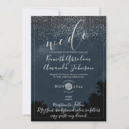 Convites PixDezines Céu Noturno|Casamento ao Ar Livre