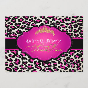 Convites PixDezines cheetah+tiara/doce dezesseis