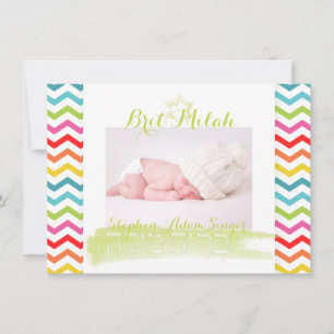 Convites PixDezines chevron/brit milah/fotoframe+stars