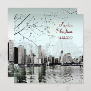 Convites PixDezines Chicago Lakeshore Skyline/convites