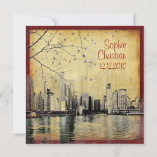 Convites PixDezines Chicago Lakeshore Skyline/convites