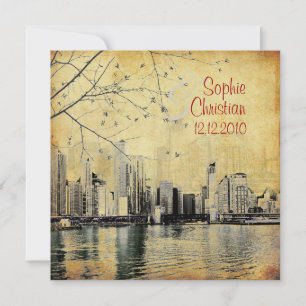 Convites PixDezines Chicago Lakeshore Skyline/convites