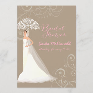 Convites PixDezines chuveiro de noiva / guarda-chuva de ren