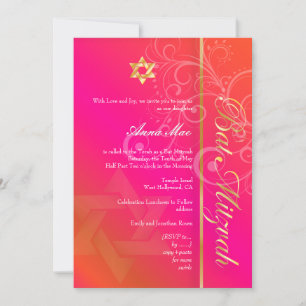 Convites PixDezines classic+swirls bat mitzvah