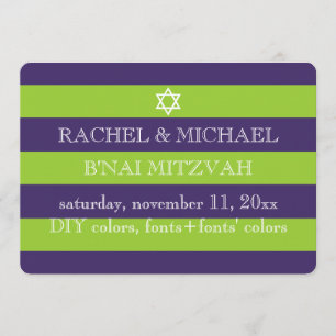 Convites PixDezines - cores DIY/stripes bnai mitzvah