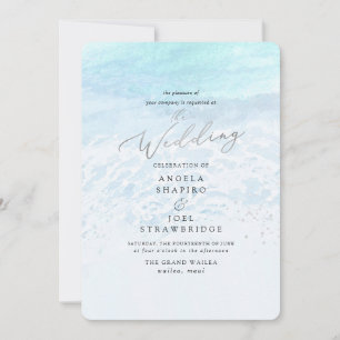 Convites PixDezines Crystal Blue Shoreline, Beach Wedding