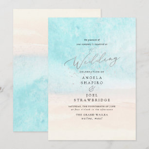 Convites PixDezines Crystal Blue Shoreline, Casamento na pr