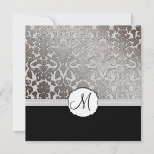 Convites PixDezines Damask Platinum/DIYcolor