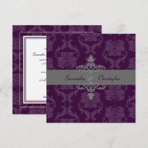 Convites PixDezines DARK PLUM LILIANA DAMASK, cor DIY