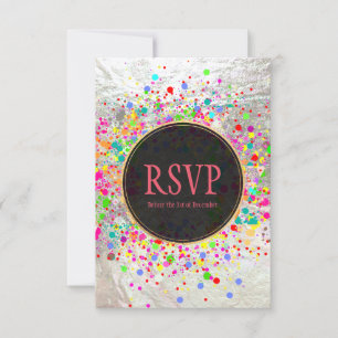 Convites PixDezines Dazzled/Neon Speck/Bat Mitzvah RSVP
