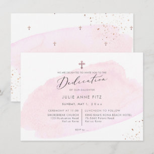 Convites PixDezines Dedicação Aquarela Rosa