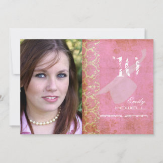 Convites PixDezines Deseja Damask/Vintage+Rosa
