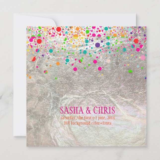 Convites PixDezines deslumbrante/arco-íris/evento de diy/co (Frente)