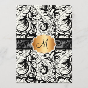 Convites PixDezines DIY cor/pluma damasco vintage