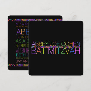 Convites PixDezines DIYcolors/neon/bat mitzvah