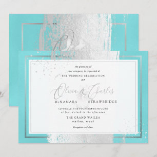 Convites PixDezines Dupla Felicidade, Aqua+Platina