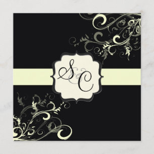 Convites PixDezines espirls de baunilha/cor de fundo suja