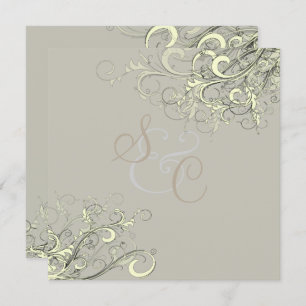 Convites PixDezines espirls de creme+fundo de grafite/DIY