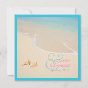 Convites PixDezines Estrela-do-mar + casamento na praia/tro