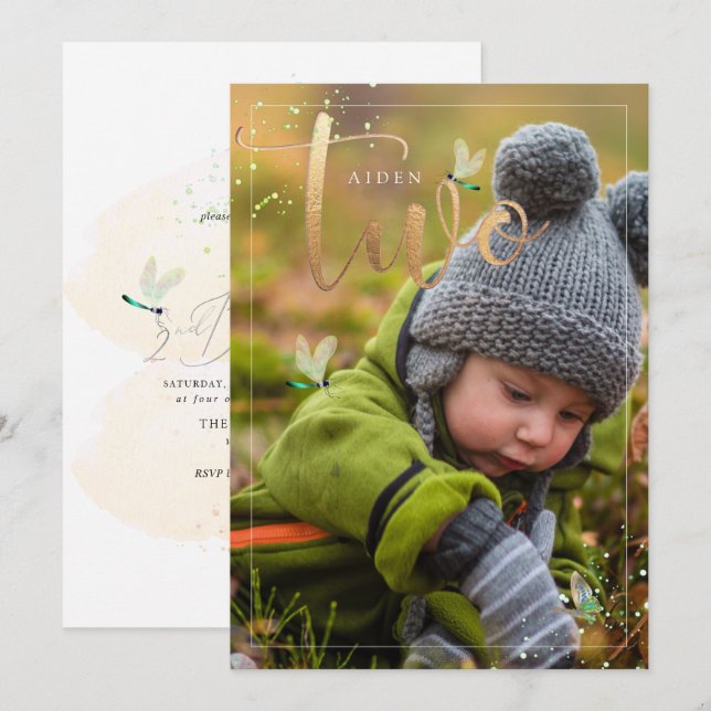 Convites PixDezines Explorando a Natureza, Dragonflies segu (Frente/Verso)