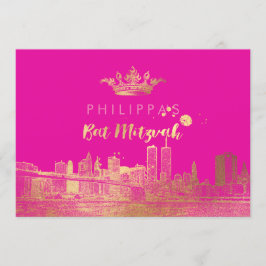 Convites PixDezines Falso Ouro NYC/Mitzvah/DIYcor