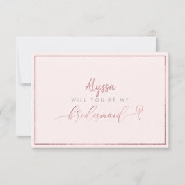 Convites PixDezines Falso Ouro Rosa Você Será..Dama de Honr